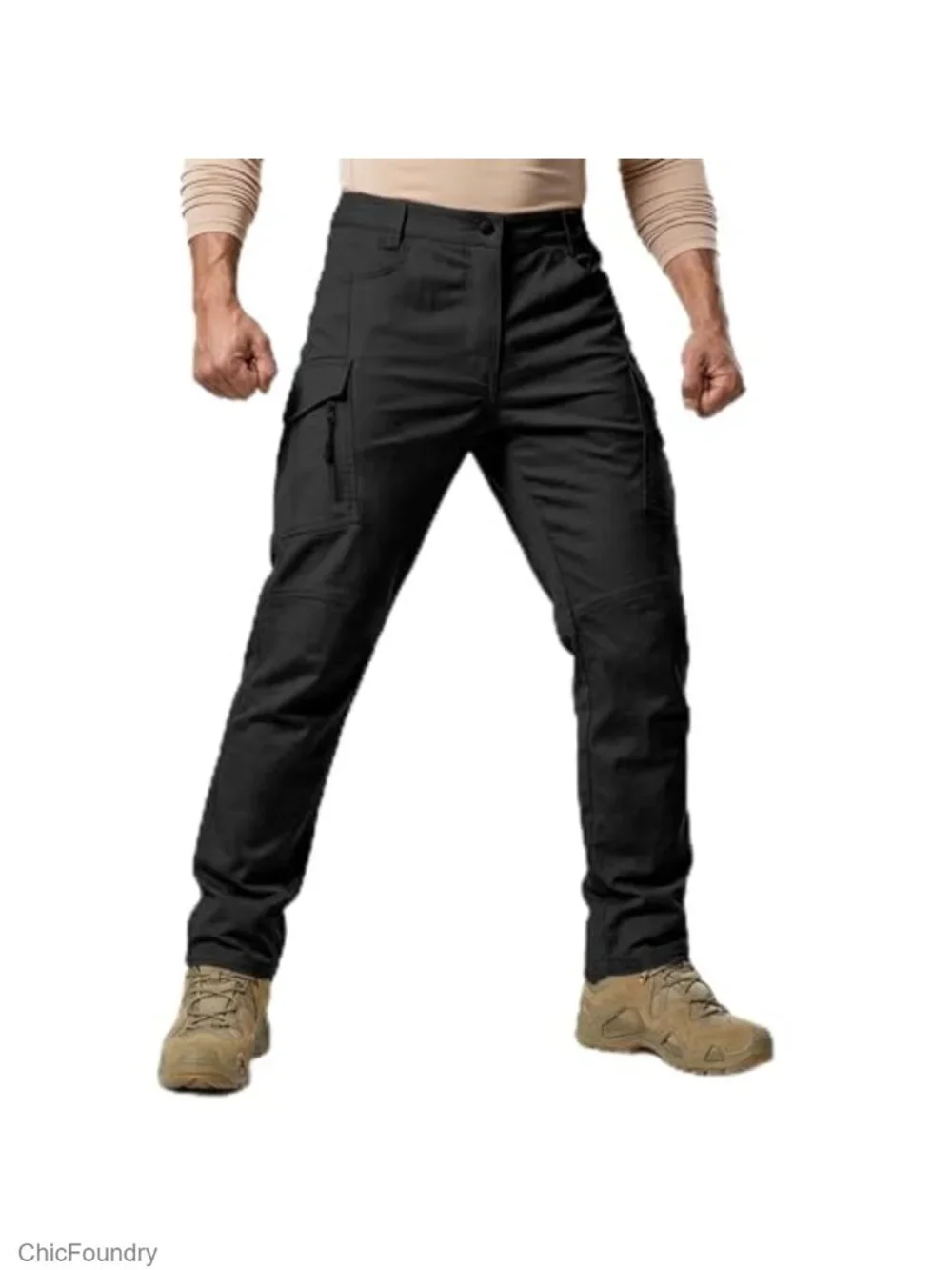 Men's Tactical Cargo Pants Water Resistant Ripstop Lightweight 9 Pockets Hiking
